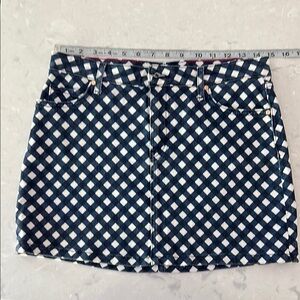 Kate Spade Blue and White Mini Pencil Skirt